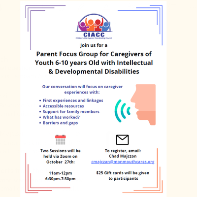 Parent Focus Group for Caregivers of Youth 6-10 Years Old with Intellectual & Developmental Disabilities