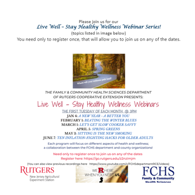 Live Well - Stay Healthy Wellness Webinars:  Ten Inflation-Fighting Hacks for Older Adults