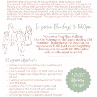 Healing Girl Summer: A Body Image Group for Teen Girls