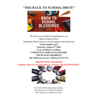 2026 Back to School Drive