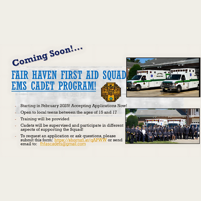 Fair Haven First Aid Squad EMS Cadet Program