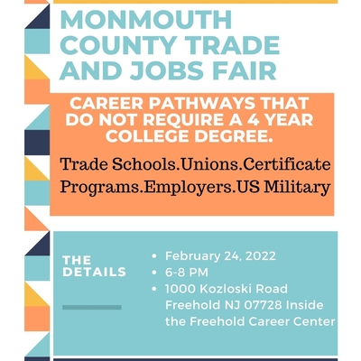 Monmouth County Trade and Jobs Fair February 24, 2022 6-8 PM