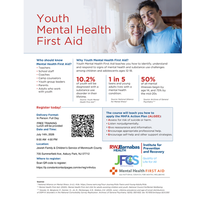 Youth Mental Health First Aid Training
