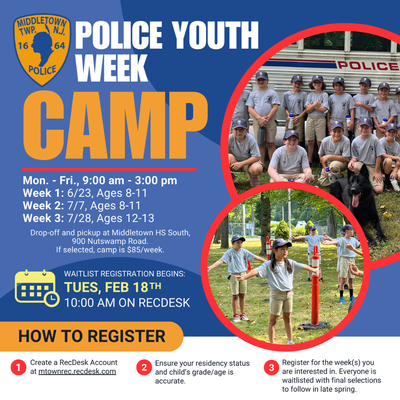 Middletown Township Police Youth Week Summer 2025