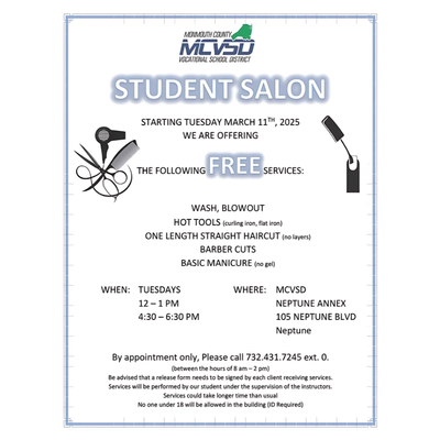 Free Salon Services - Tuesdays