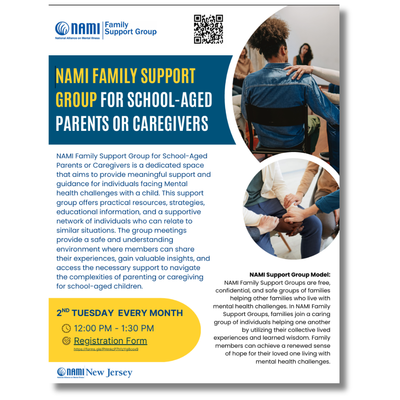 NAMI Family Support Group for School-Aged Parents or Caregivers