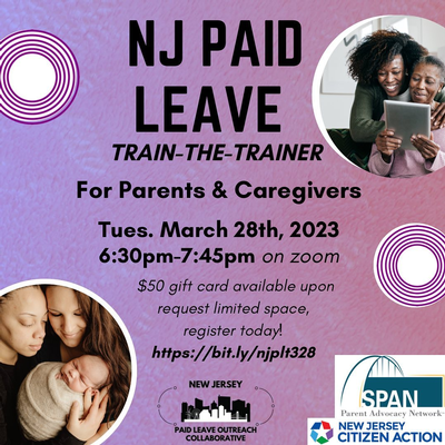 Join this train the trainer workshop for parents & caregivers on #paidleave in NJ