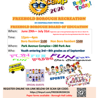 Borough of Freehold Summer Recreation Camp - 2026