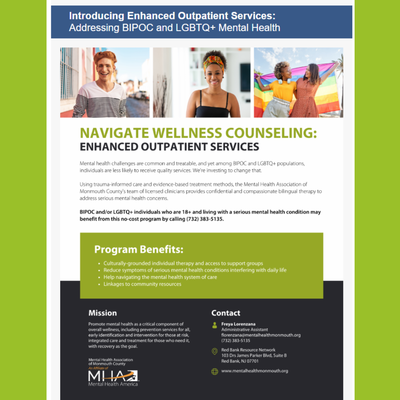 Enhanced Outpatient Services:  Addressing BIPOC and LGBTQ+ Mental Health