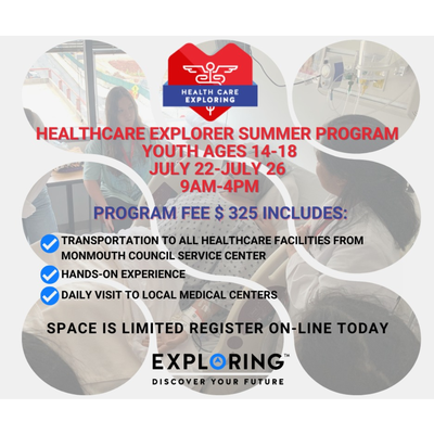 Healthcare Exploring Summer Program July 22-26, 2024