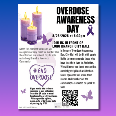 Overdose Awareness Day – Candlelight Vigil at Long Branch City Hall