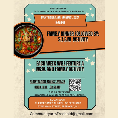 Community Arts Center of Freehold Family Dinner and Activity