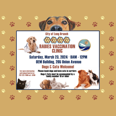City of Long Branch Free Rabies Vaccination Clinic